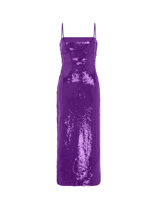PURPLE SEQUIN DRESS