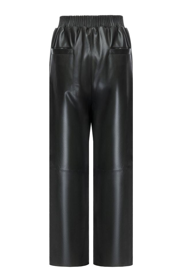 Green leather pants