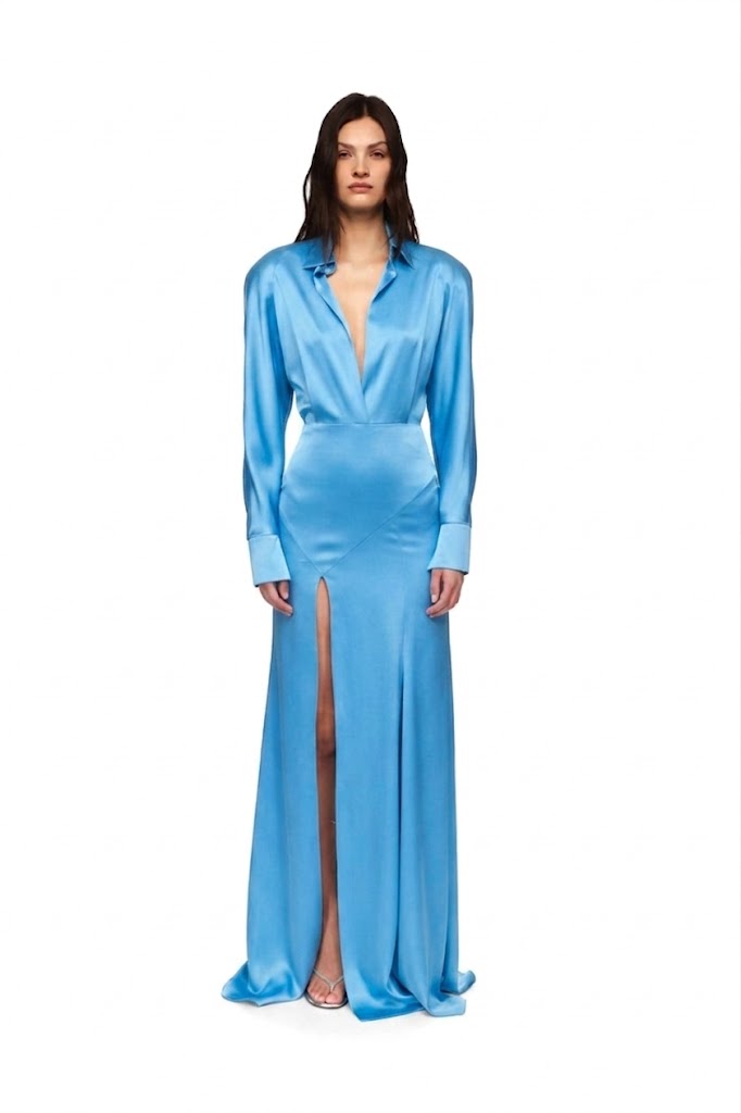 Collared Gown w Open Leg