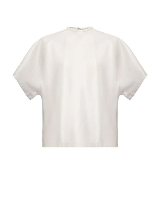 Cream leather t-shirt