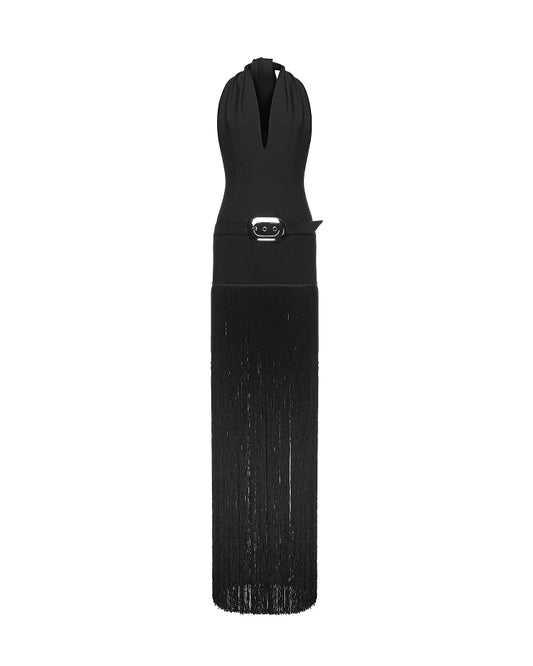 Fringe Belted Dress