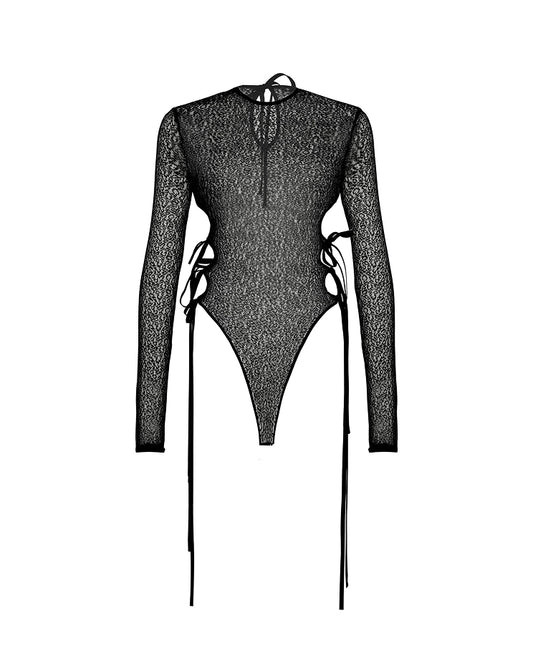 Black Ttransparent Bodysuit