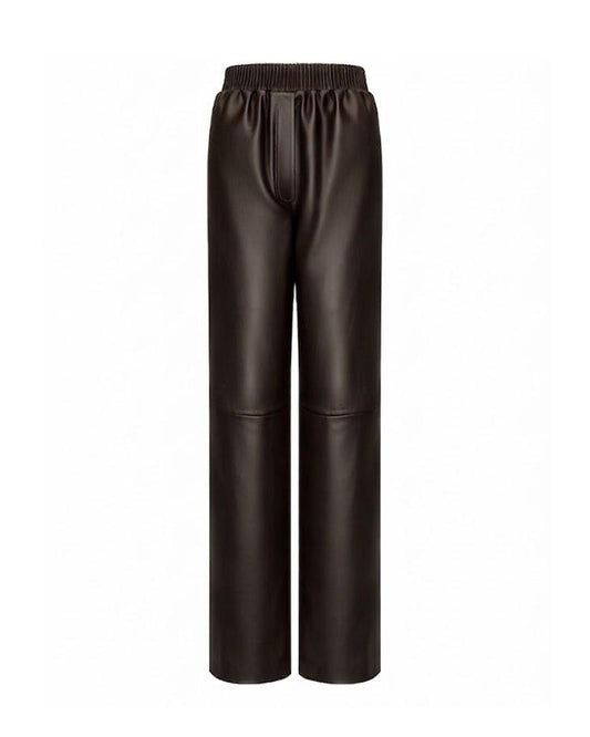 Straight-leg Pants in leather