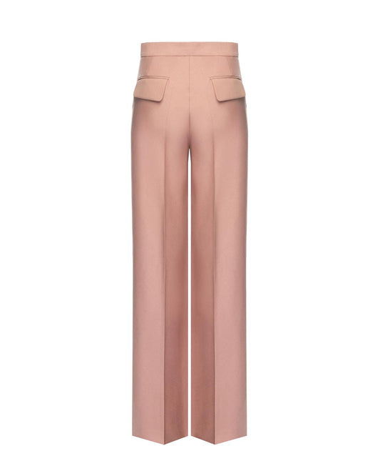 The Pleated Wide Leg Trouser in Dusty Rose