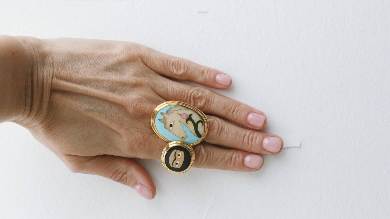 The "Watcher" Enamel Statement Ring