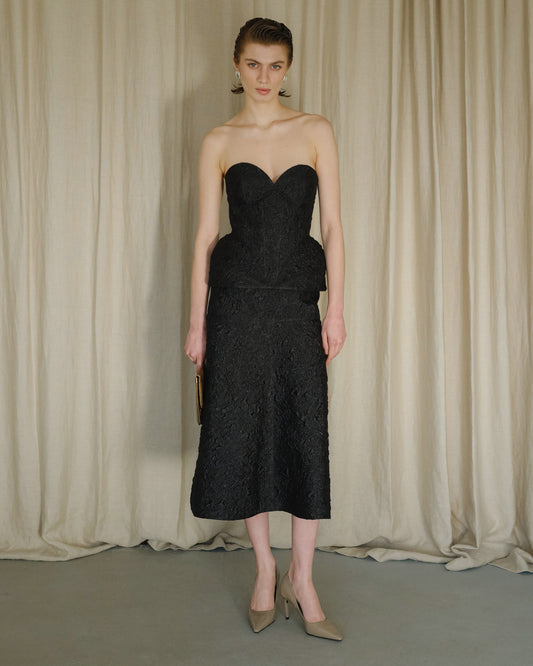Black Jacquard Skirt