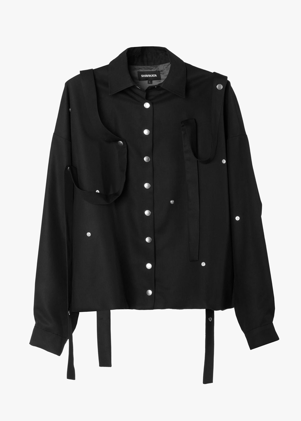 Tencel Jacket with straps and studs