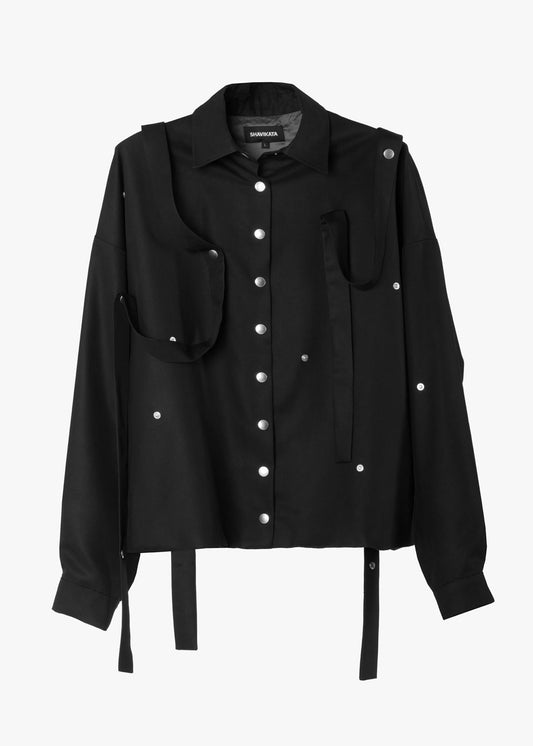 Tencel Jacket with straps and studs