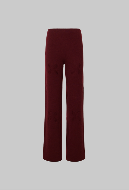 WOOL PETAL PATTERN PANTS