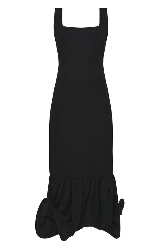 Circle-bottomed dress in black