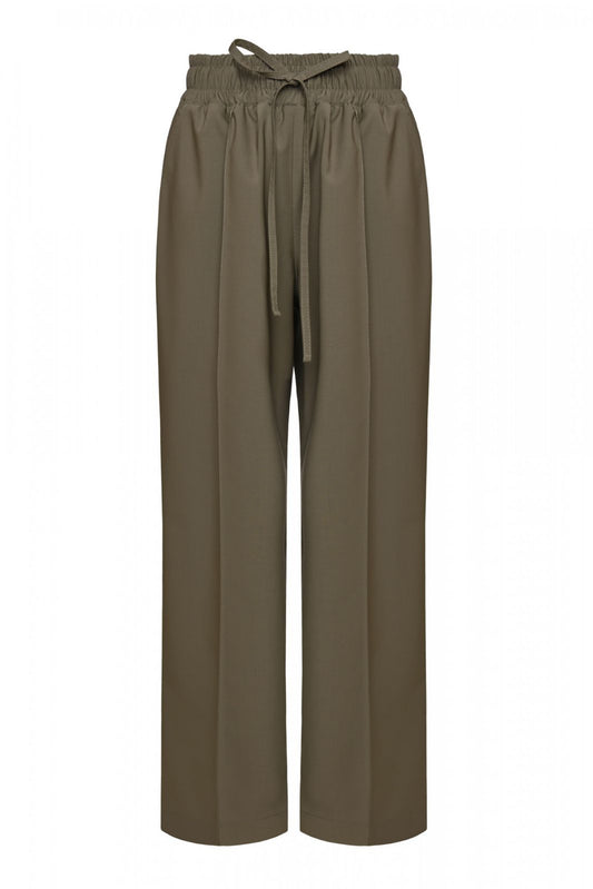 STRAIGHT LEG PANTS olive green