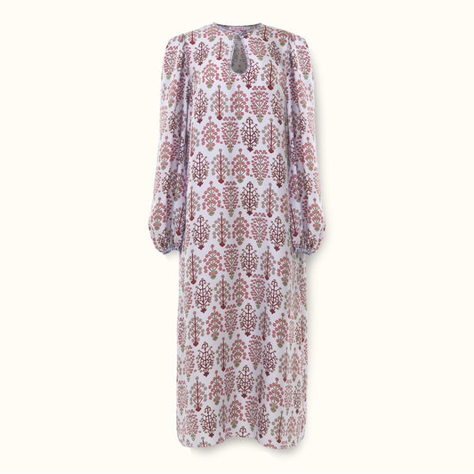 Dress "FLORAL" silk on a grey background