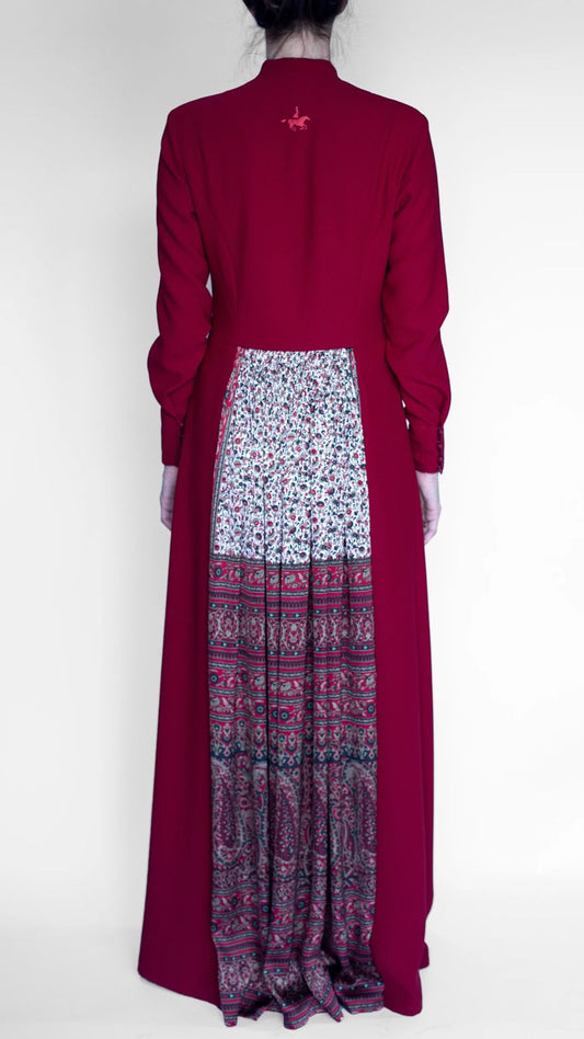 akhalukhi cotton red dress back pattern