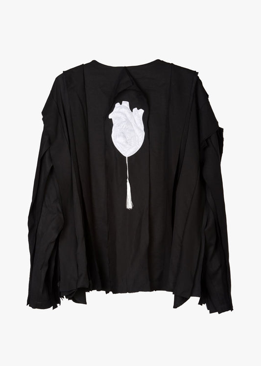 Tencel blouse with heart on the back