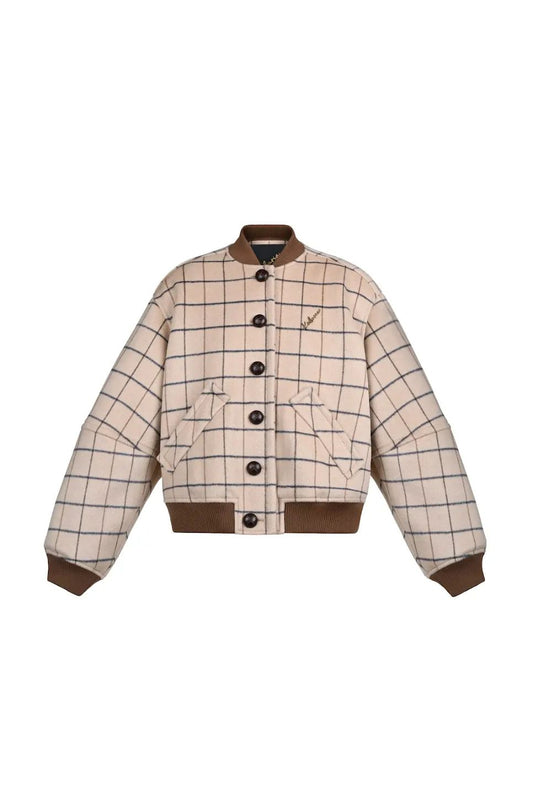 WOOL GEOMETRIC BOMBER JACKET