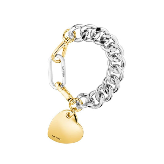 TATI YORK Katka bicolour bracelet with heart