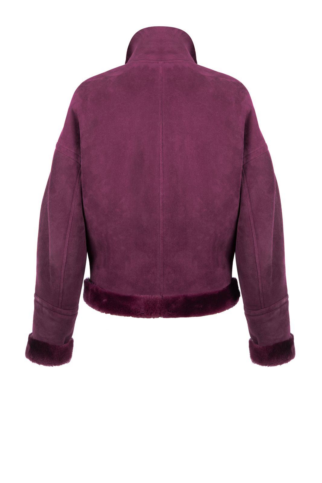 Plum Shearling Leather Jacket
