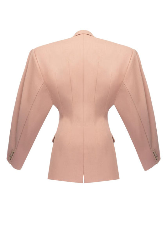 The Sculptural Hourglass Blazer in Dusty Rose