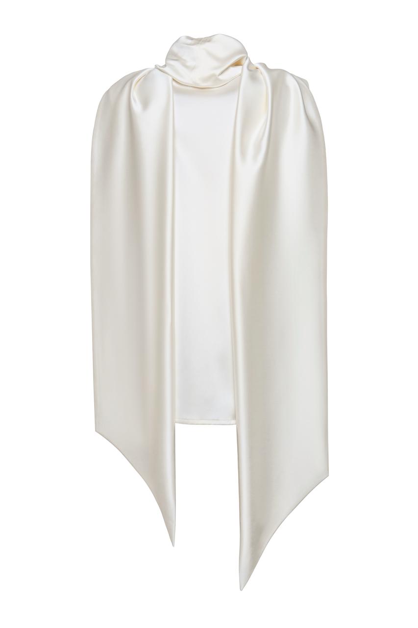 Sleeveless Blouse With A Draped Collar