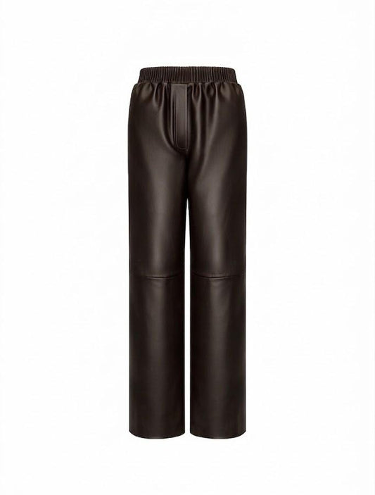 Straight-leg pants in leather