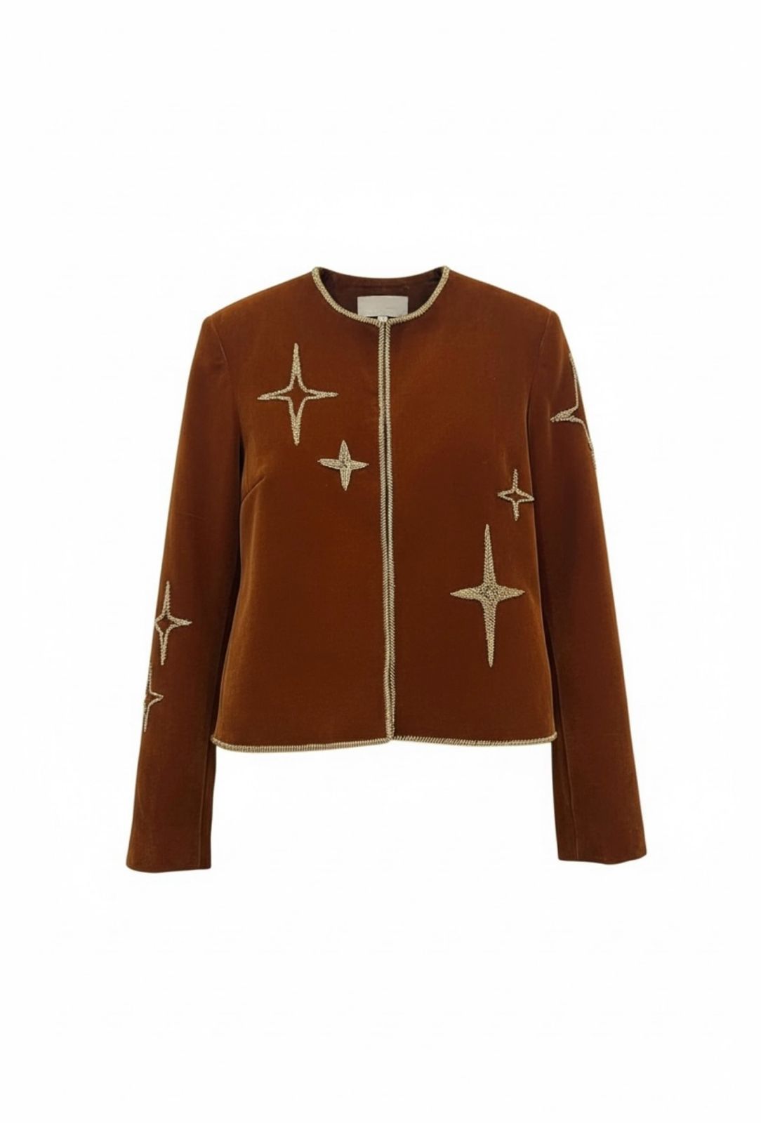 Brown Star Embroidered Jacket