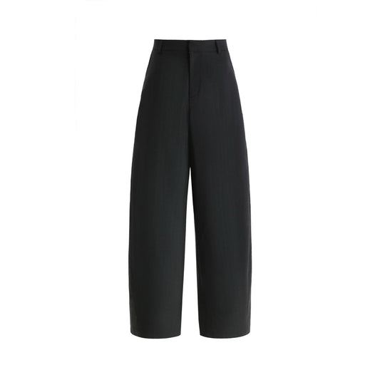 Pants with leather detail