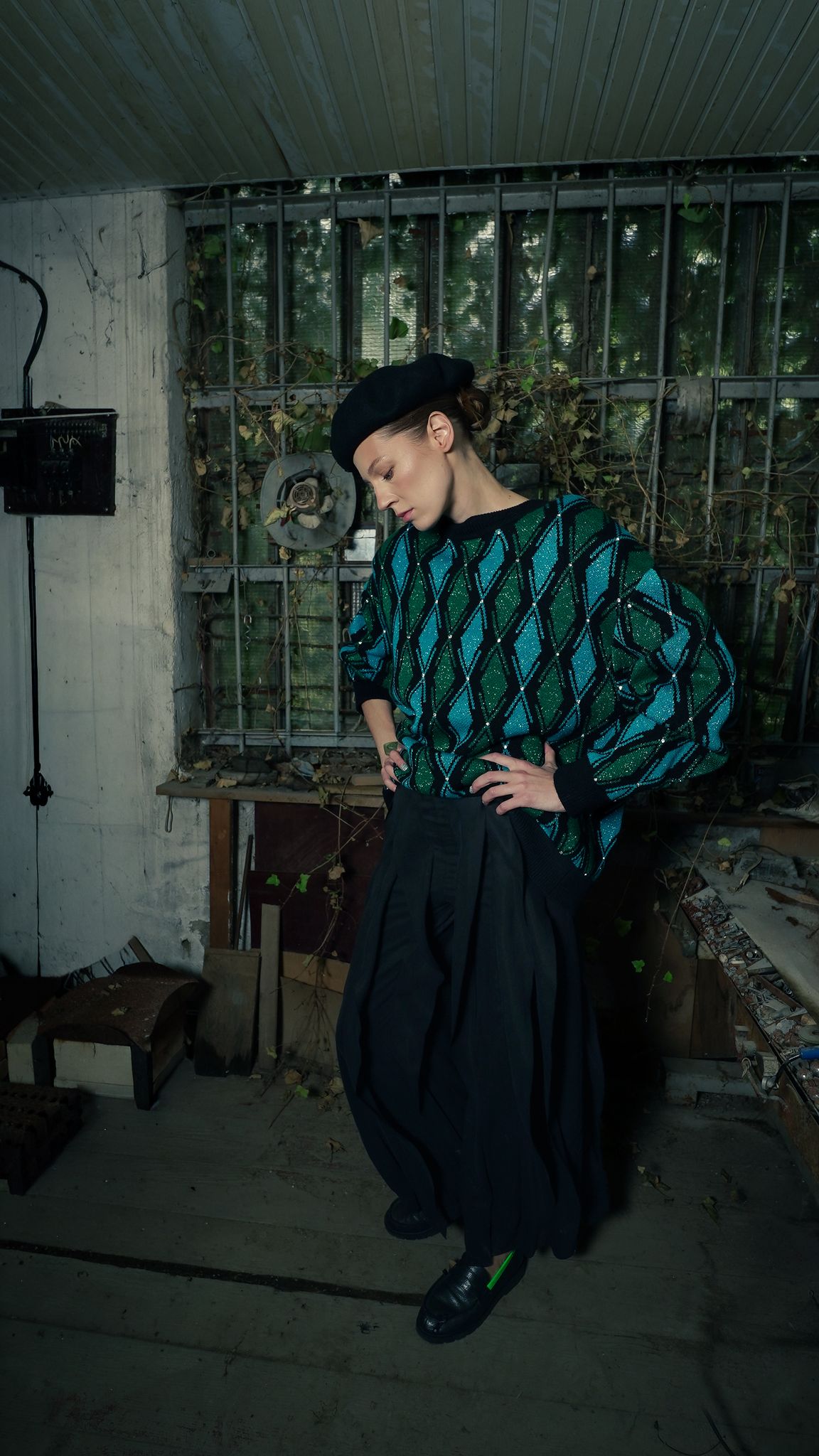 Sweater W/ Green And Blue Details