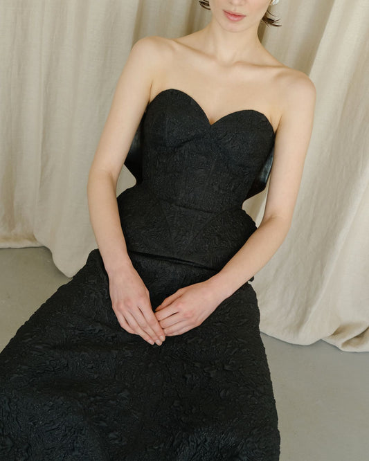 Black Jacquard Corset/Top