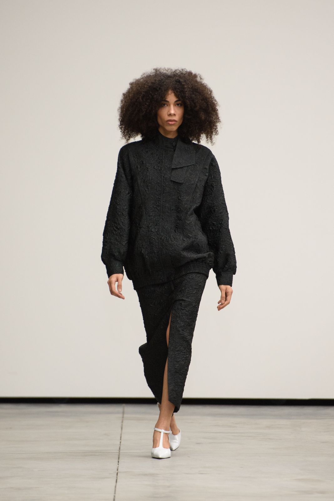 Black Jacquard Skirt wit slit