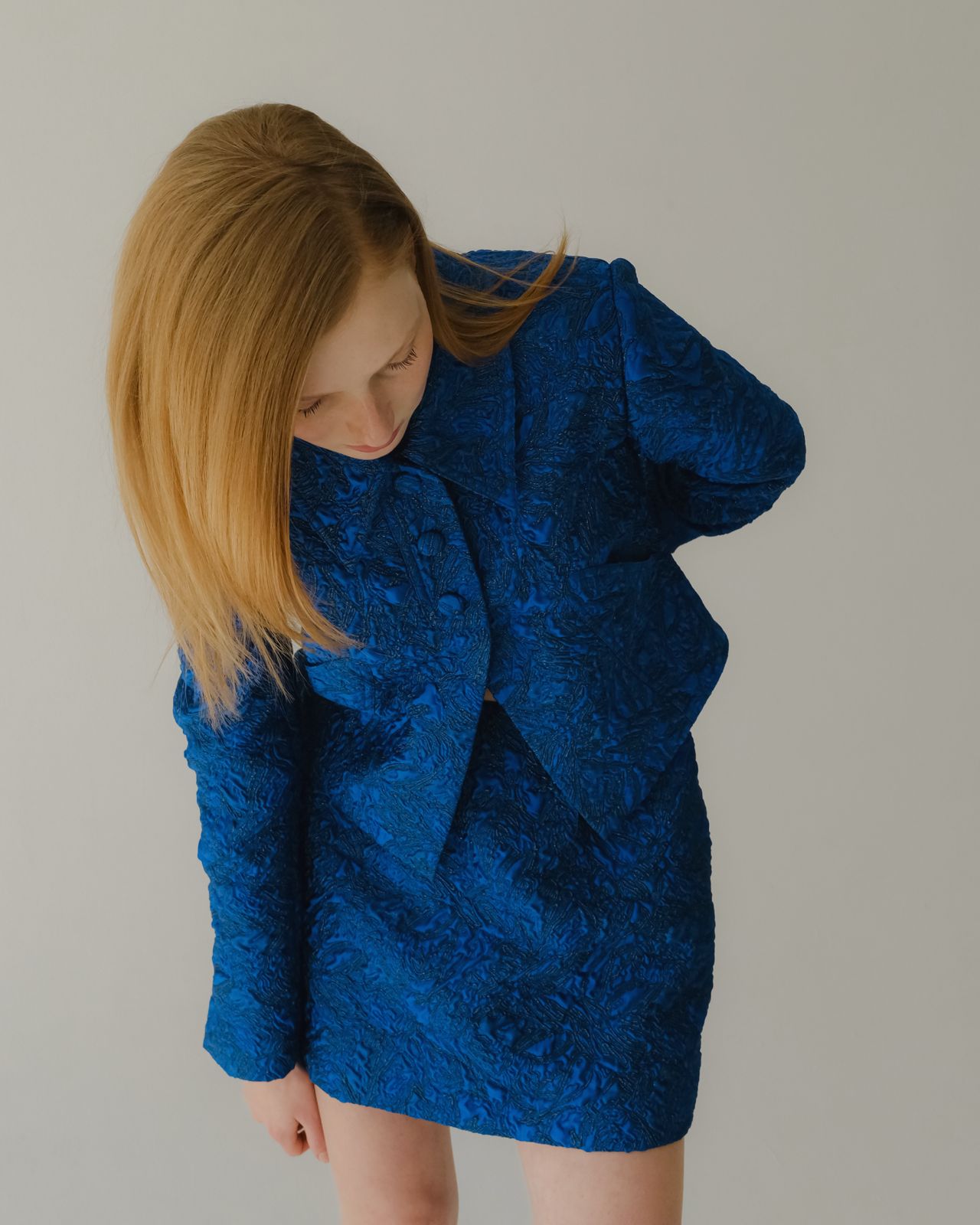 Blue Jacquard Blazer