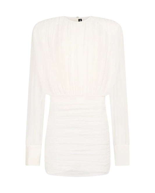 Ruched Long Sleeve Mini Dress