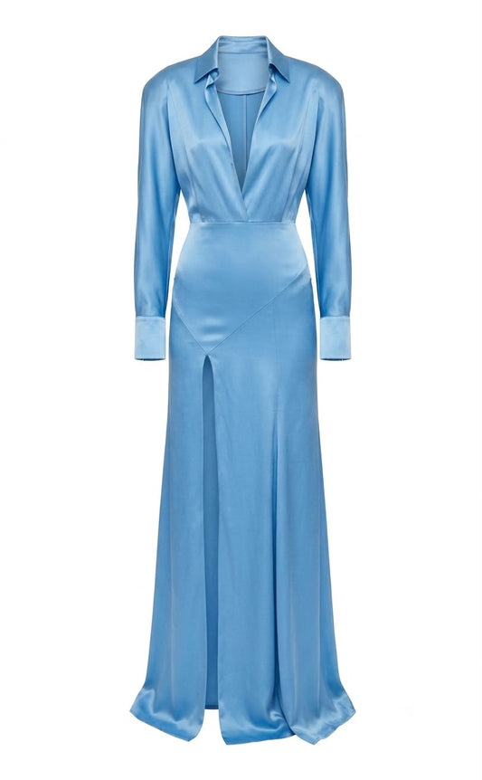 Collared Gown w Open Leg