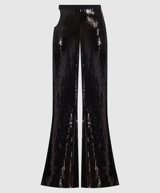 David Koma Black pants with sequins