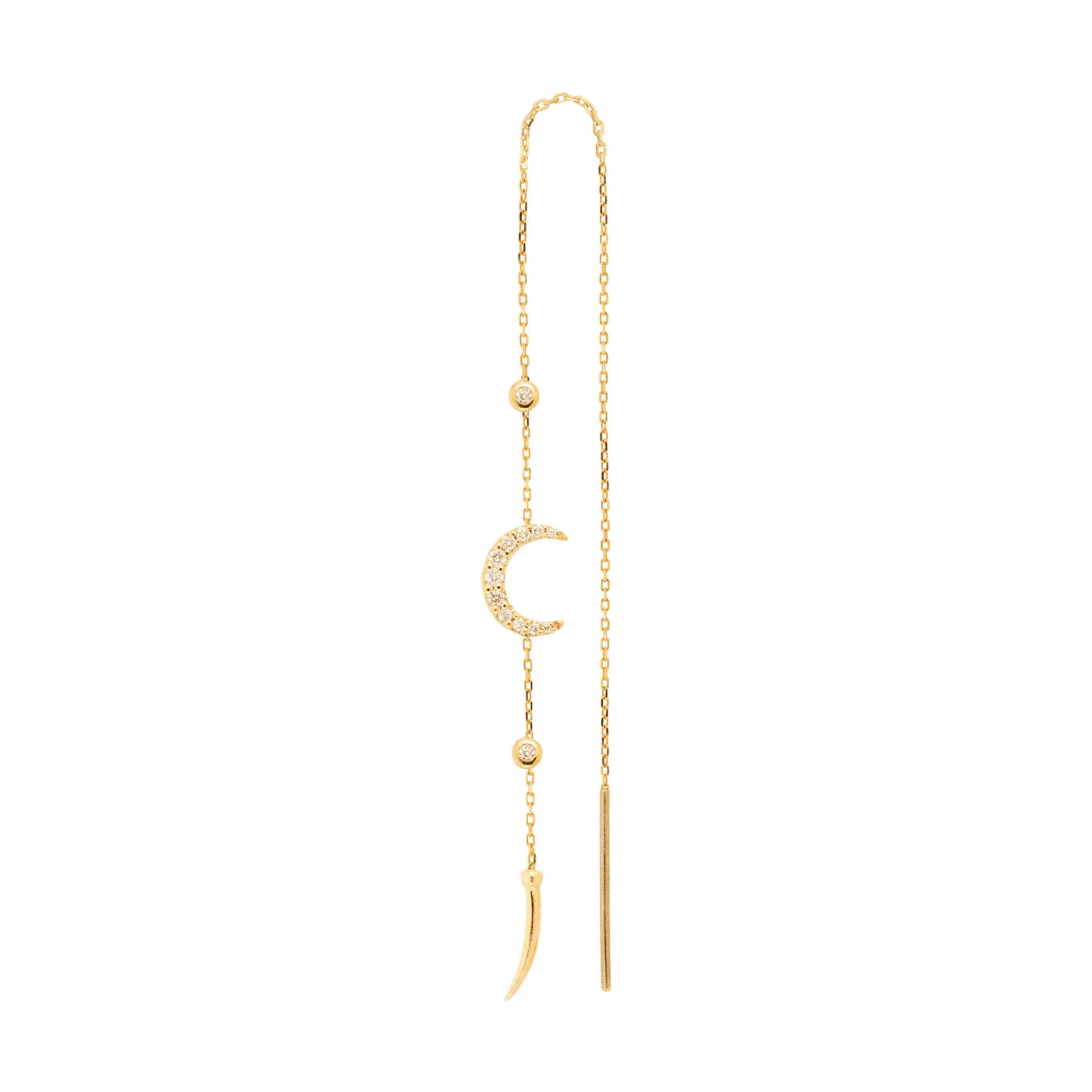 Single Orbit Moon Earring