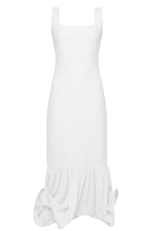 Circle-Pantsed Dress White