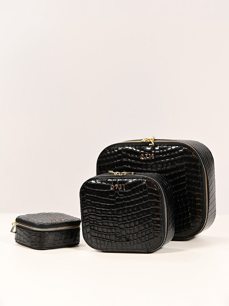 Large Black Ela Cosmetic Bag