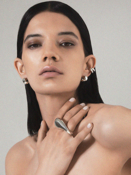 Small bold hoops in silver