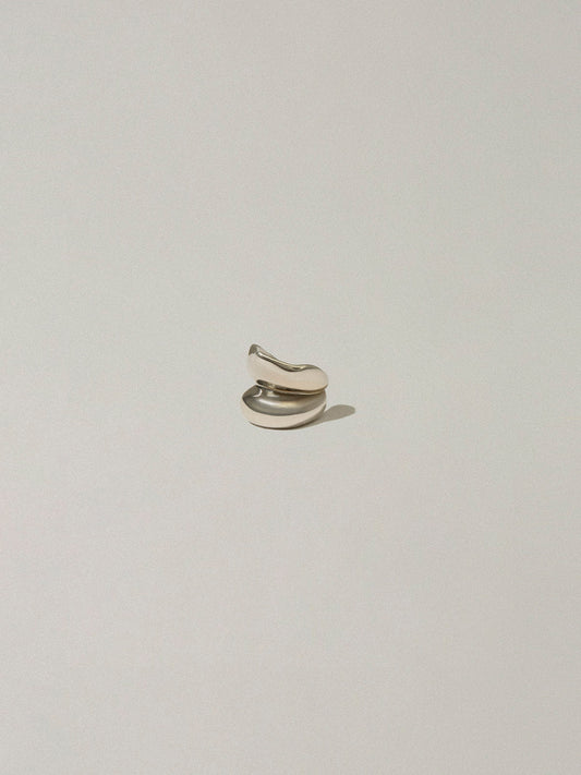 Silver folded ear cuff