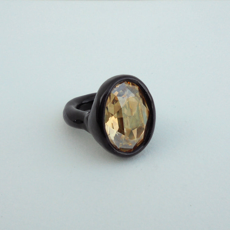 Purple Ring with Yellow Stone