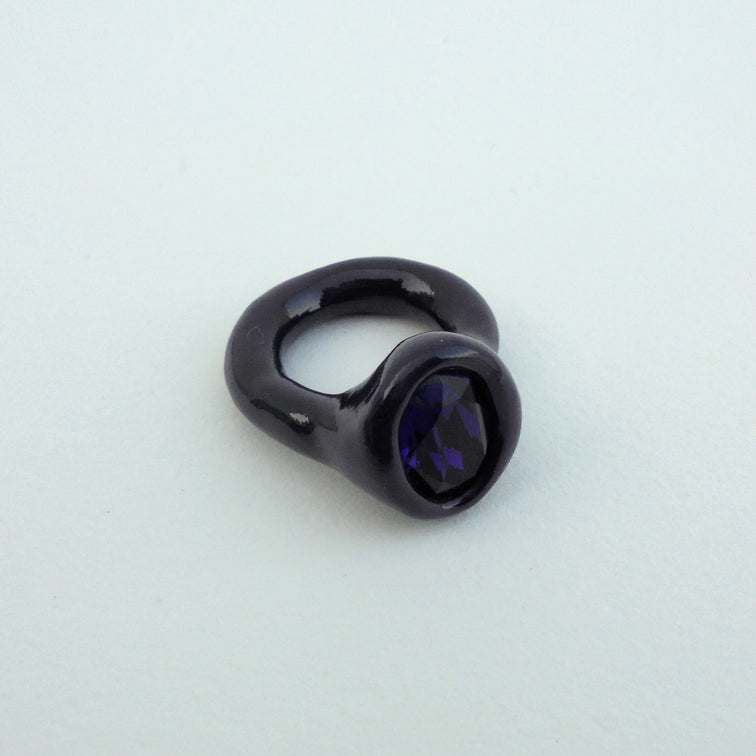 Dark Purple Ring with Purple Stone