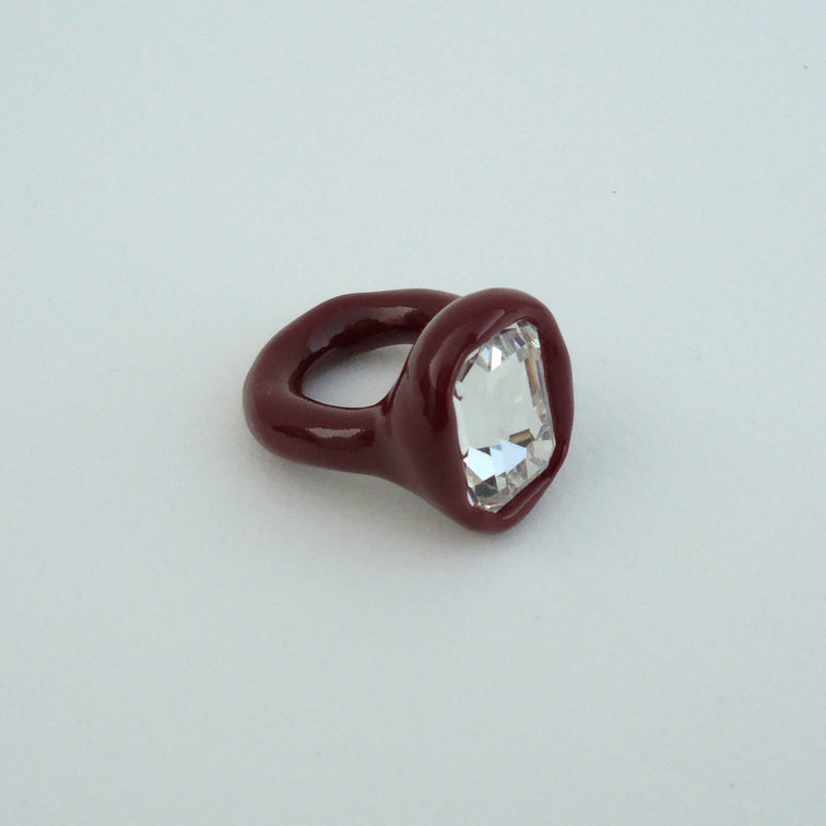 Brown Ring with White Stone