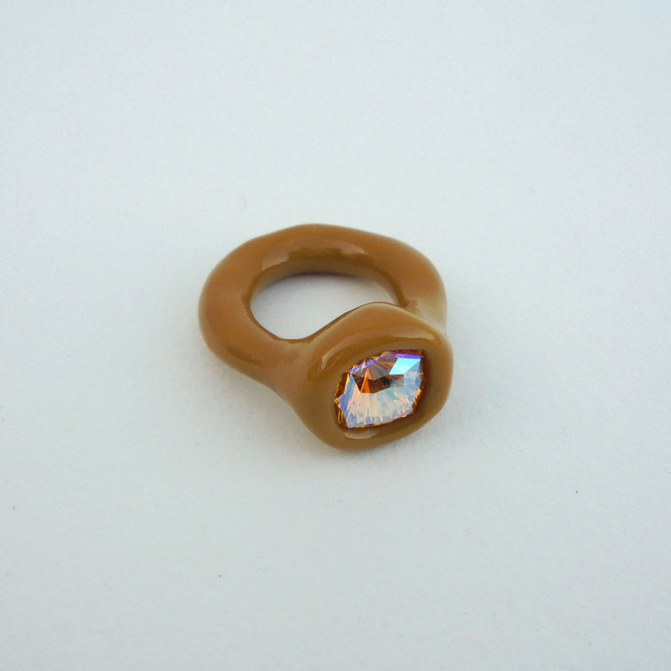 Brown Ring with Yellow Stone