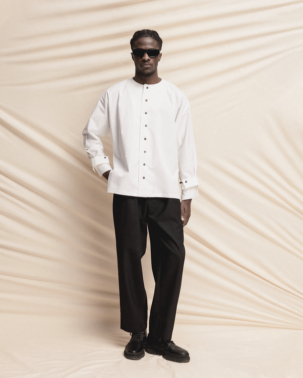 White Shirt with Button Details