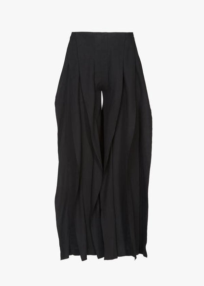 Black Tencel Striped Pants