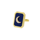 Lapis Moon Ring