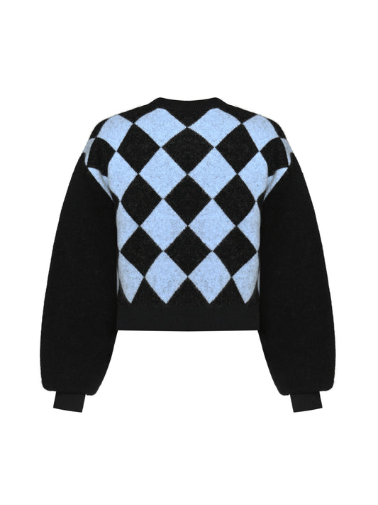 KNIT MOHAIR-WOOL CARDIGAN