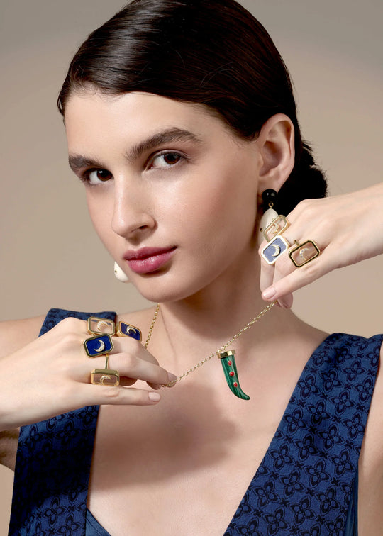 Lapis Moon Ring