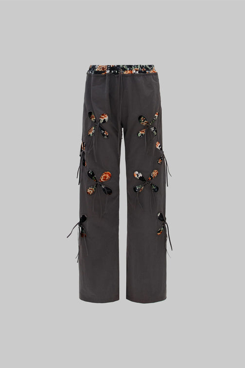 GREY PETAL TRACK PANTS