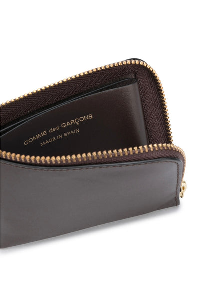 Wallet with Side Zip Brown
