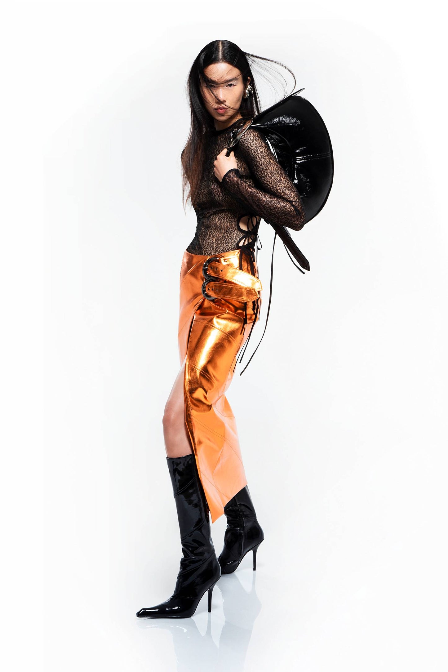 BLACK TRANSPARENT BODYSUIT